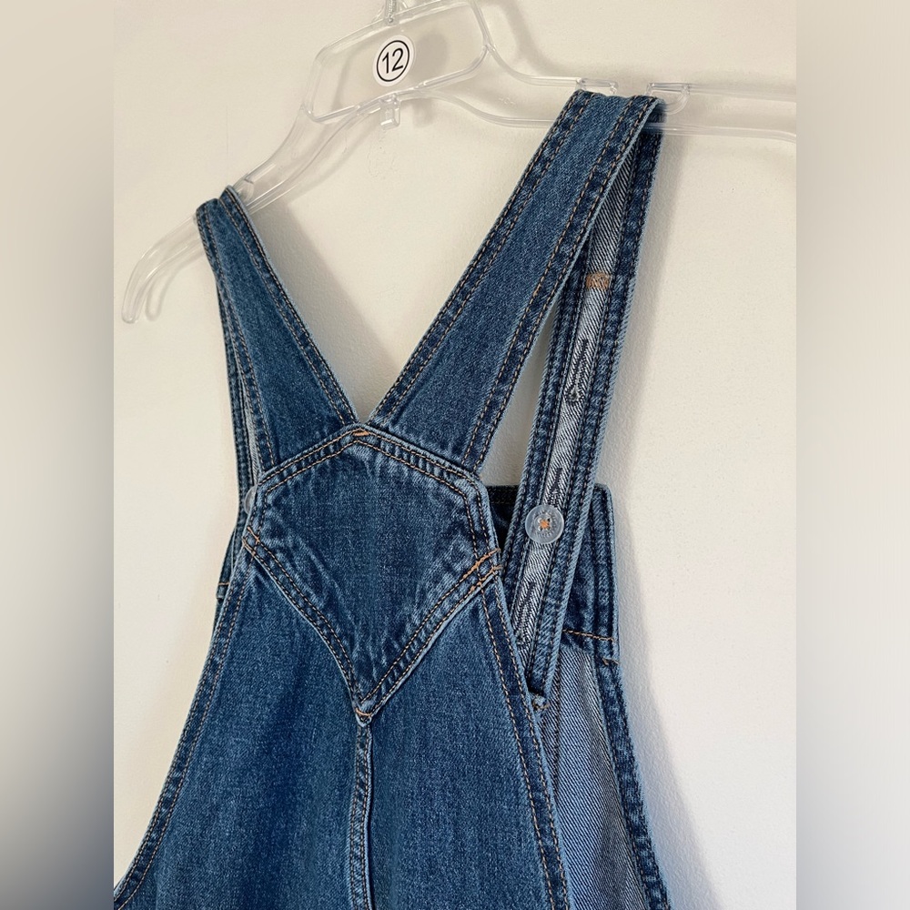 ✨NWT✨Old Navy. Medium Distressed Wash Jean Denim Overalls. Size Girls XL. - Picture 8 of 14